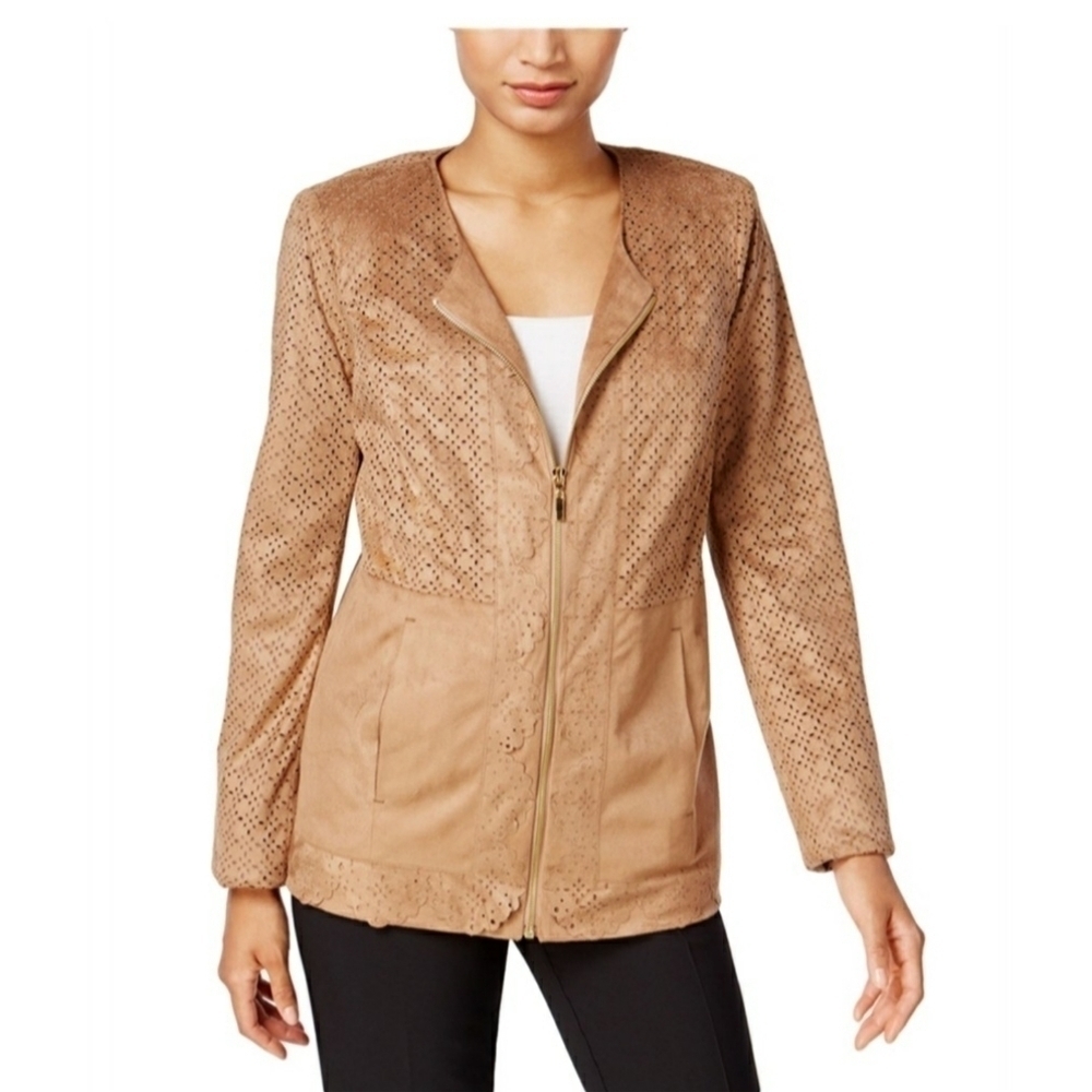 CHICO'S Cut Out Tan Blazer
